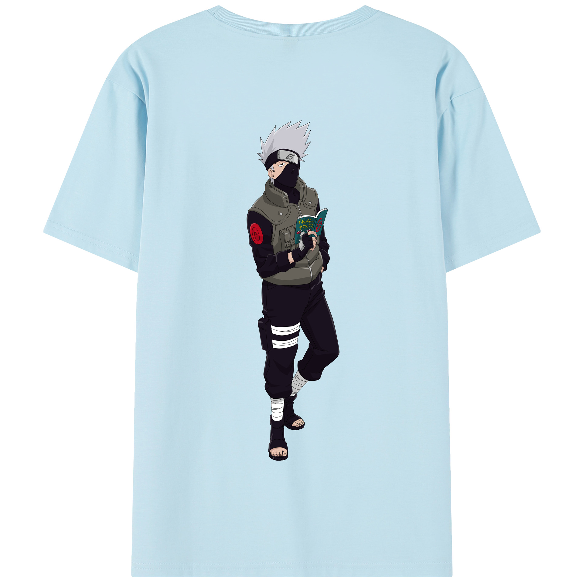 （画像用） NARUTO -ナルト- はたけ カカシ Hatake Kakashi 綿100％半袖Tシャツ（背面プリント）